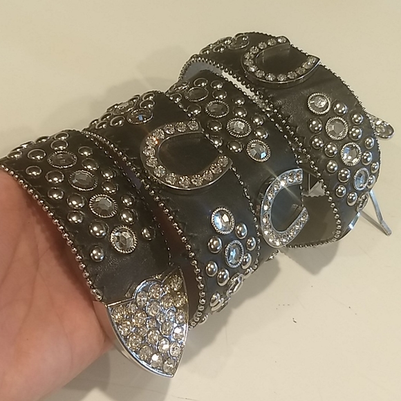 NEW Genuine Leather Belt House Shoe silver